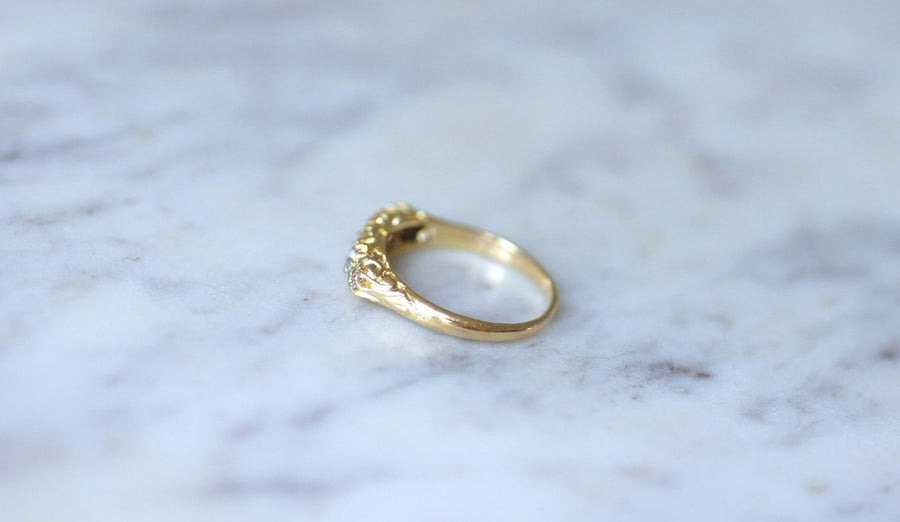 Diamonds on gold garter ring - Galerie Pénélope