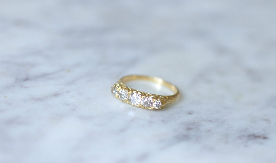 Diamonds on gold garter ring - Galerie Pénélope