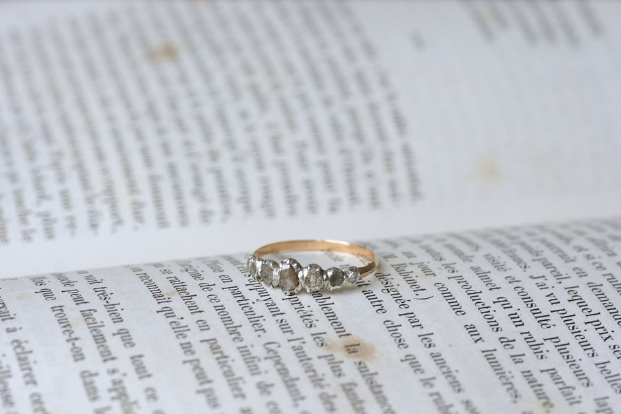 Rose gold, silver, and diamond garter ring - Penelope Gallery