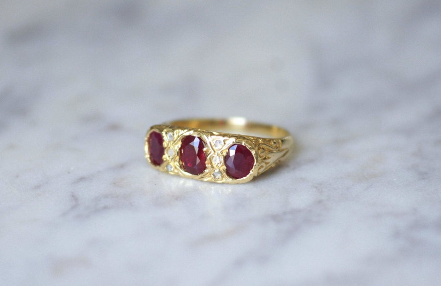 Burmese ruby and diamond garter ring - Penelope Gallery