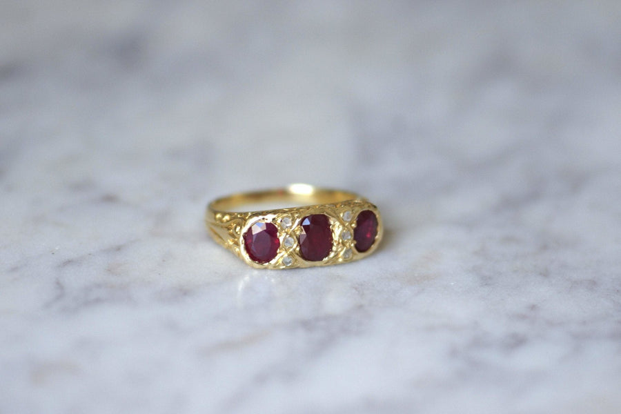 Burmese ruby and diamond garter ring - Penelope Gallery
