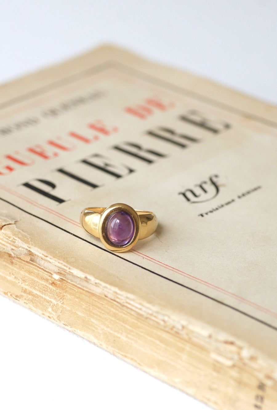 Amethyst on Gold Ring - Penelope Gallery