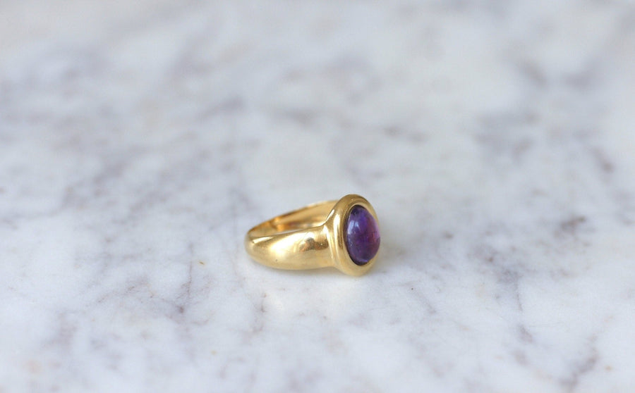 Amethyst on Gold Ring - Penelope Gallery