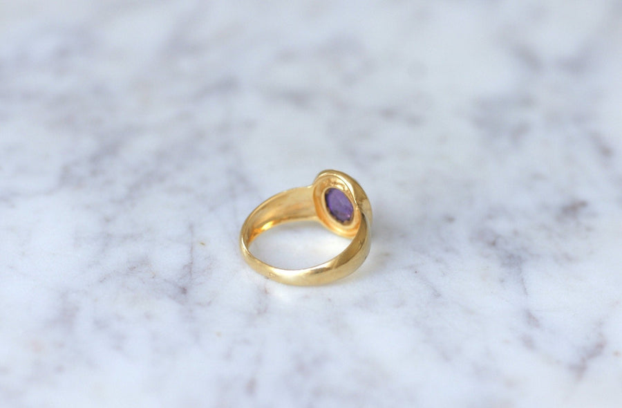 Amethyst on Gold Ring - Penelope Gallery