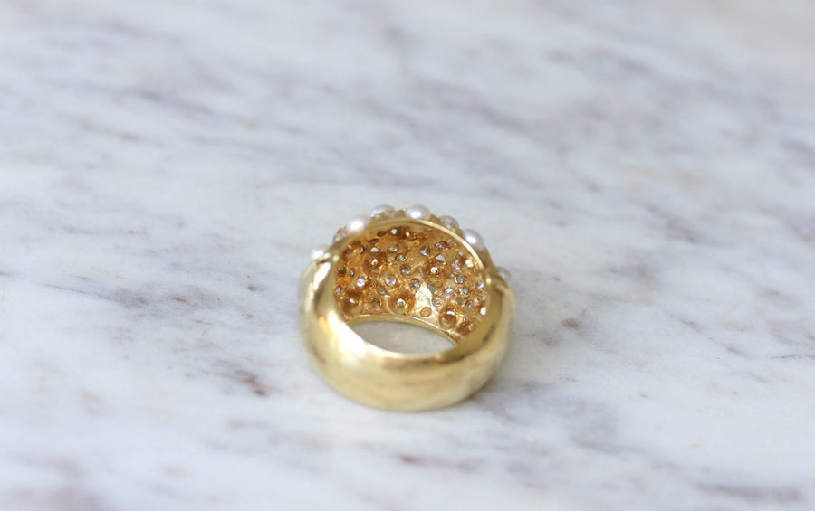 Diamond and pearl ring - Galerie Pénélope