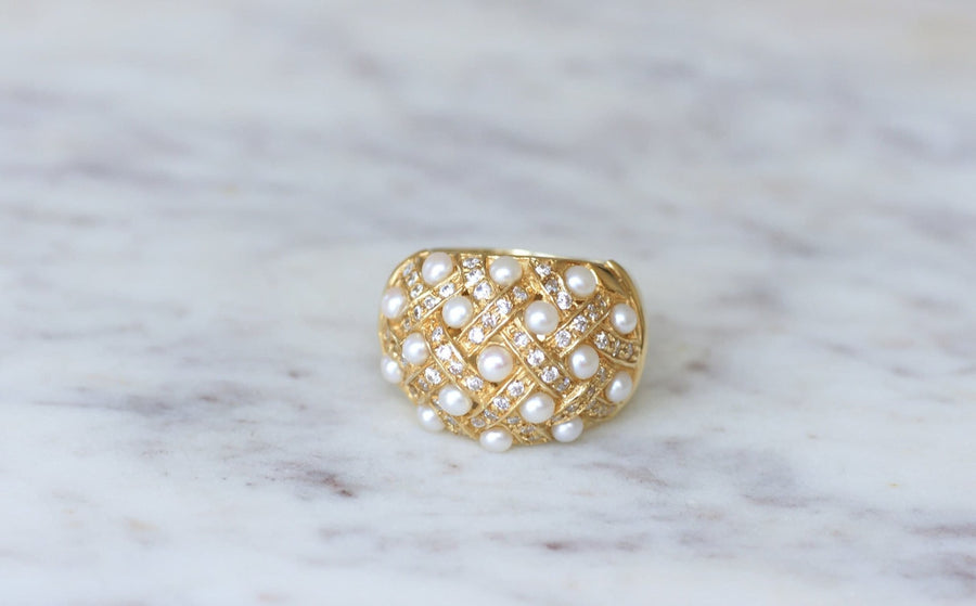 Diamond and pearl ring - Galerie Pénélope