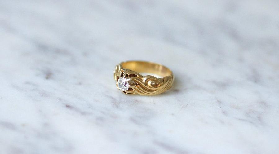 Yellow gold diamond ring - Galerie Pénélope
