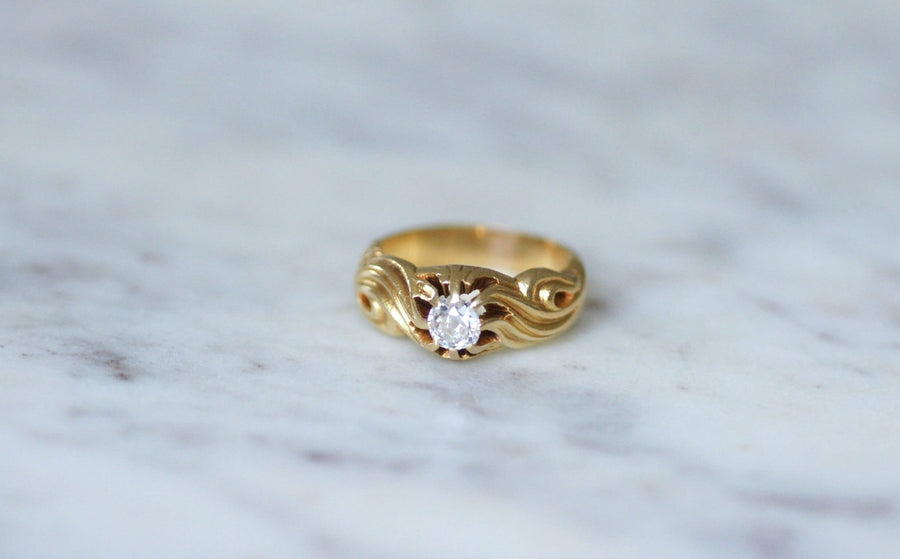 Yellow gold diamond ring - Galerie Pénélope