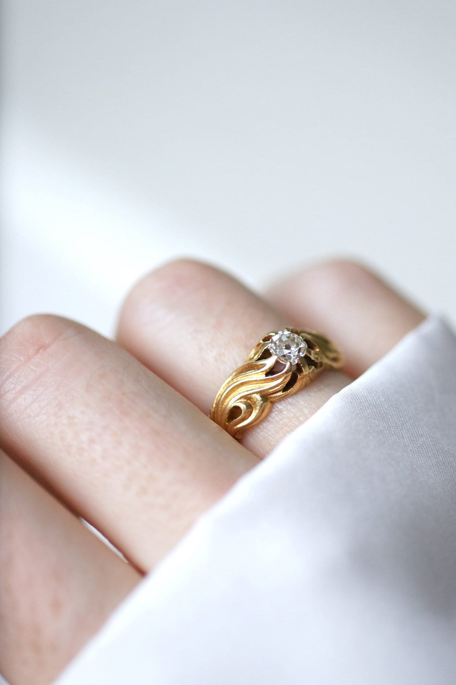Yellow gold diamond ring - Galerie Pénélope
