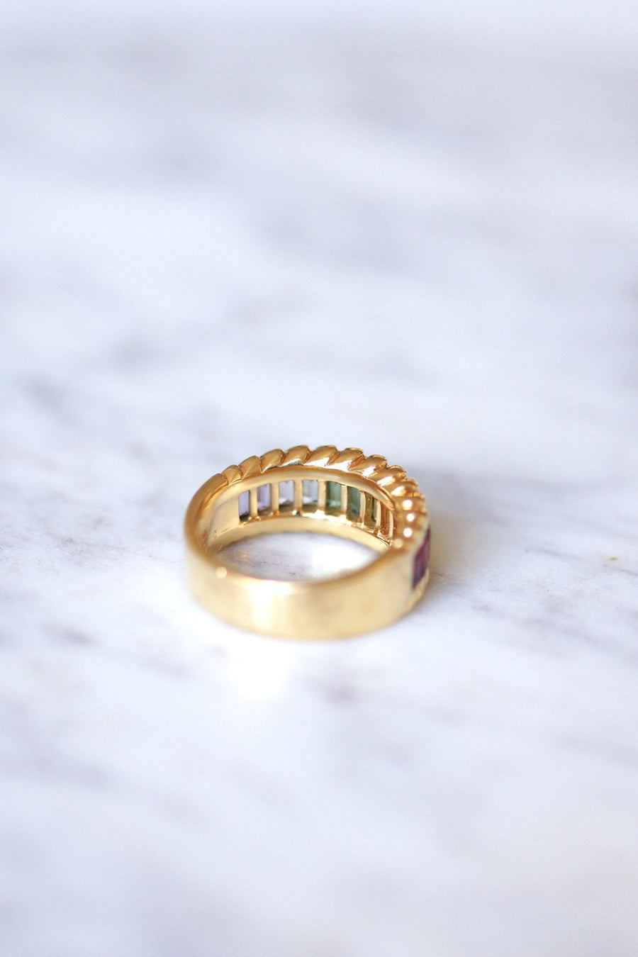 Yellow Gold Rainbow Stone Ring - Penelope Gallery