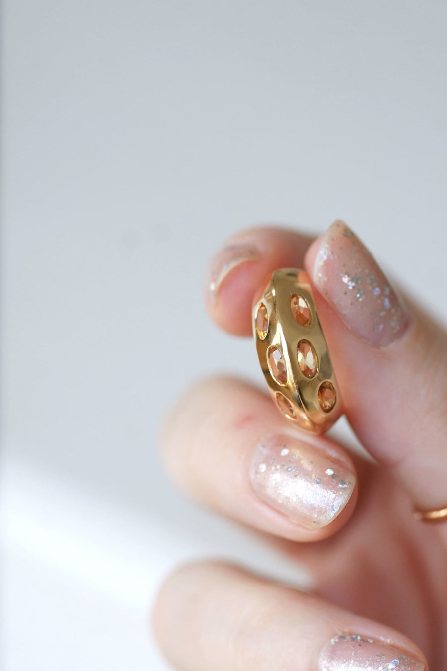 Gold and citrine pyramid ring - Galerie Pénélope