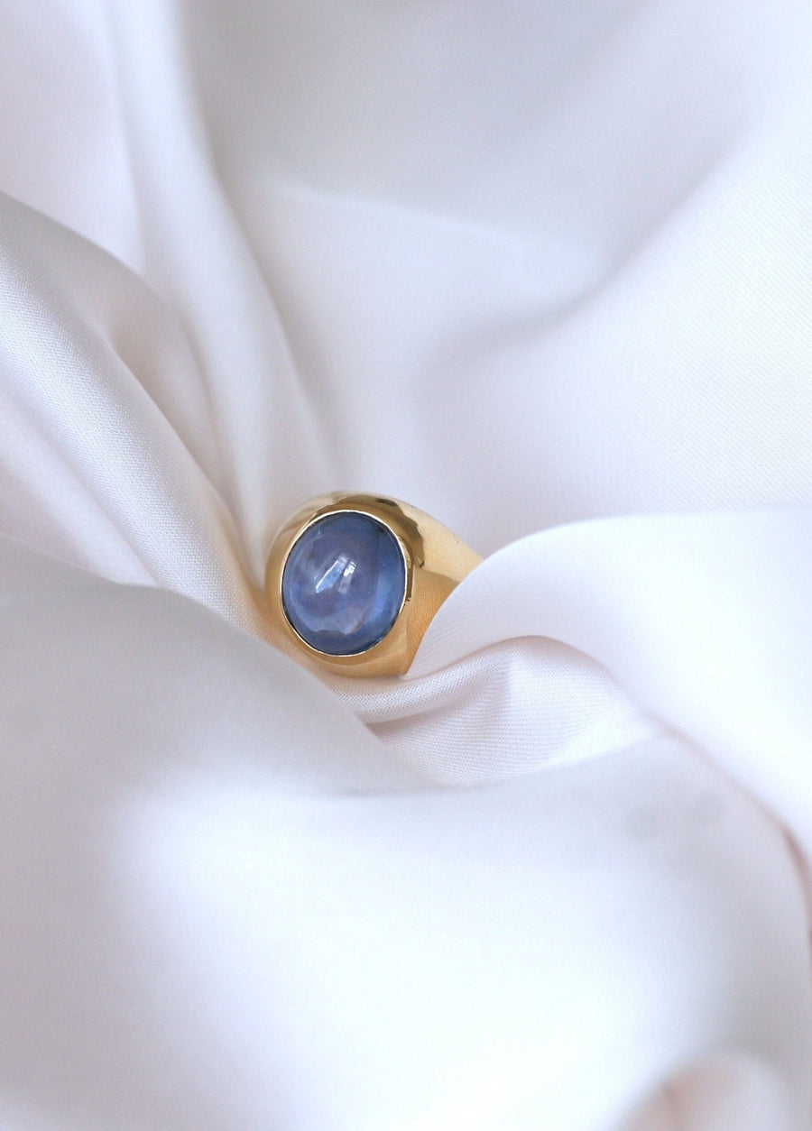 Vintage yellow gold and star sapphire ring - Galerie Pénélope