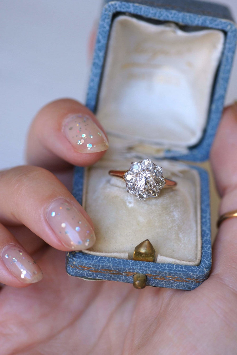 Antique gold and diamond daisy ring - Galerie Pénélope