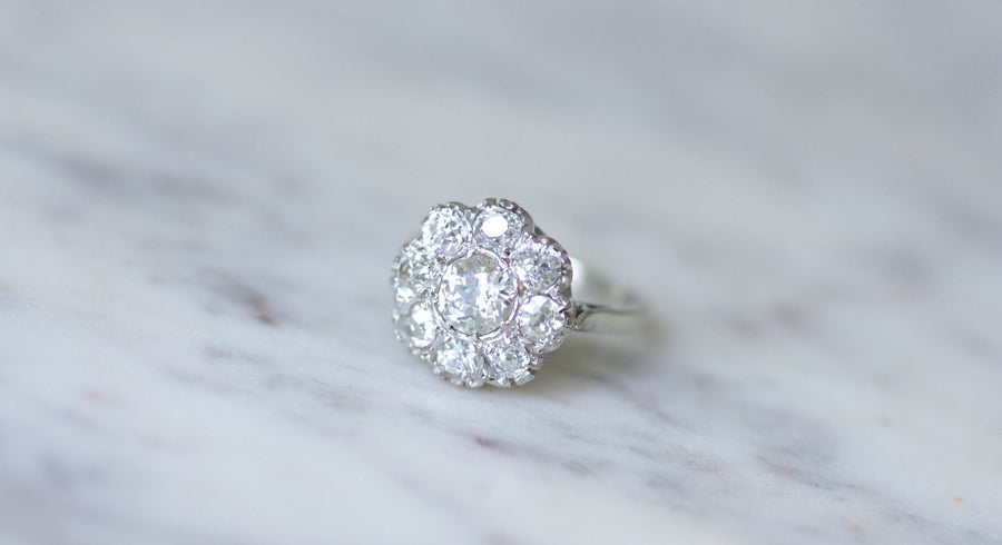2-carat diamond daisy ring - Galerie Pénélope