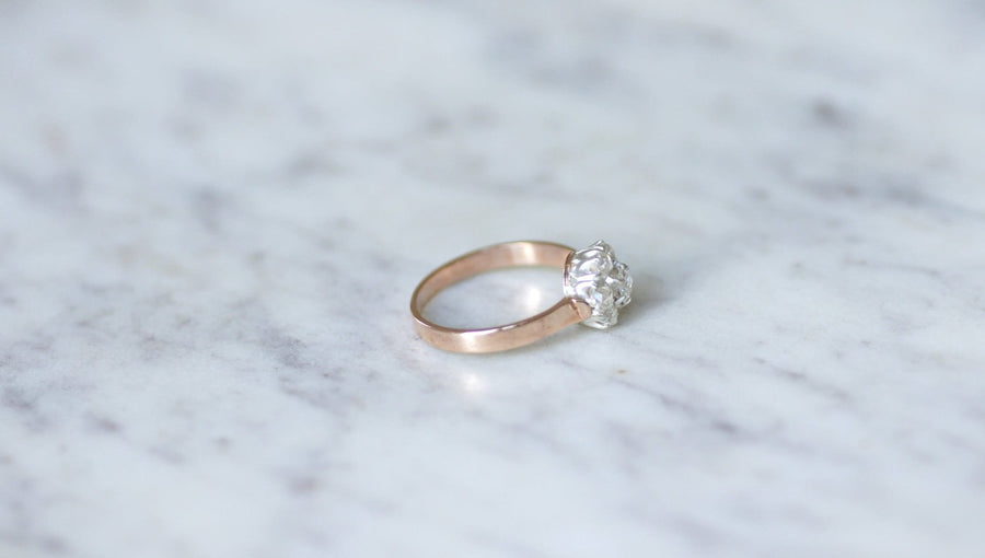 Daisy ring, diamonds on pink gold - Galerie Pénélope