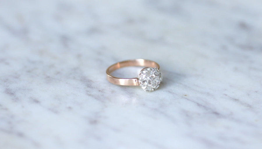 Daisy ring, diamonds on pink gold - Galerie Pénélope