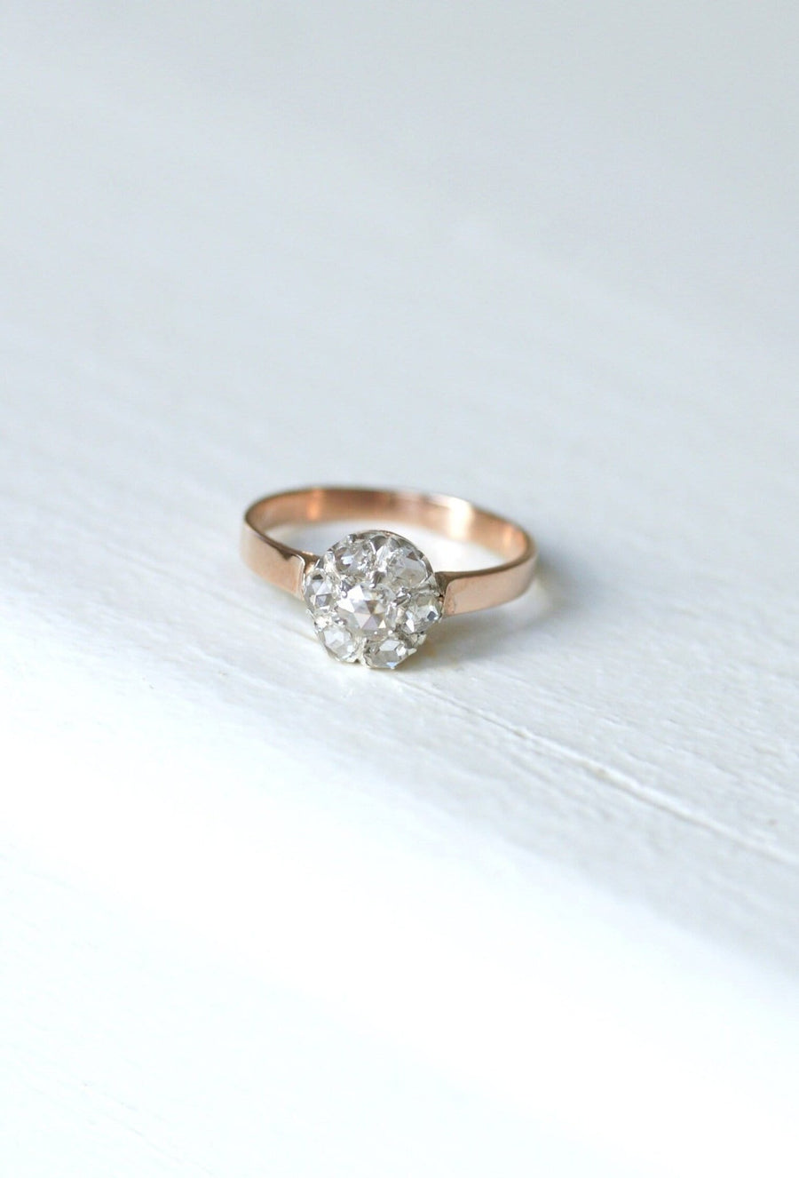 Daisy ring, diamonds on pink gold - Galerie Pénélope