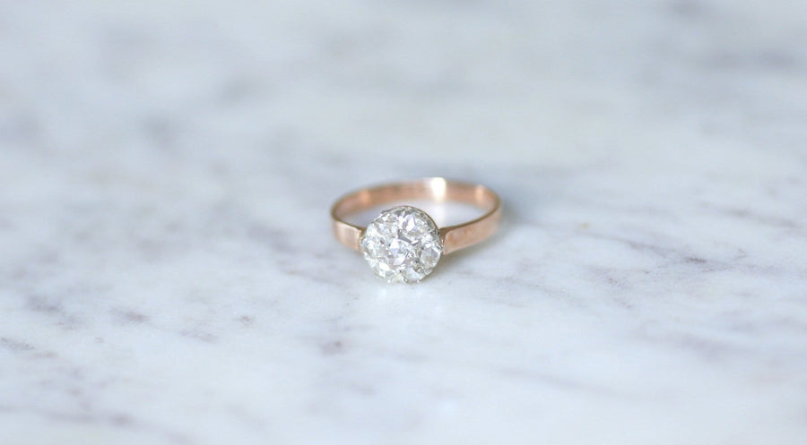 Daisy ring, diamonds on pink gold - Galerie Pénélope