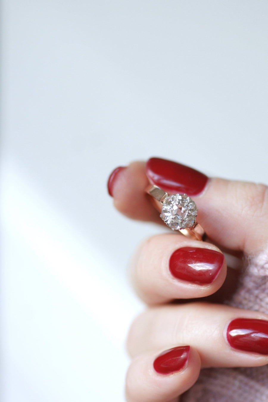 Daisy ring, diamonds on pink gold - Galerie Pénélope