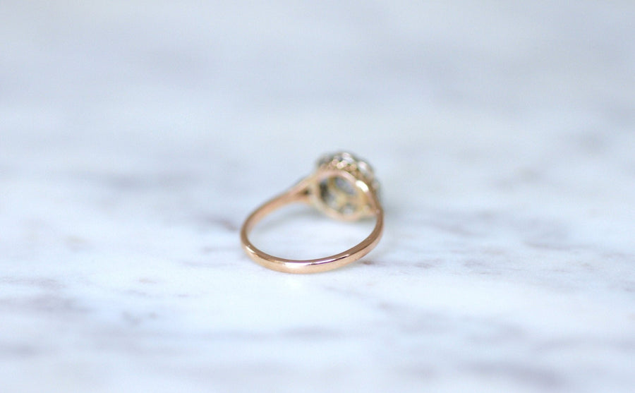 Pink gold diamond daisy ring - Penelope Gallery