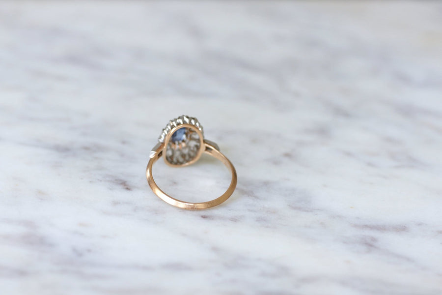 Sapphire daisy ring with diamonds - Penelope Gallery