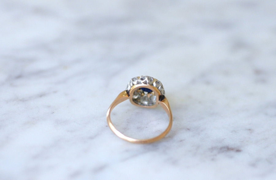 Sapphire daisy ring with diamonds - Penelope Gallery