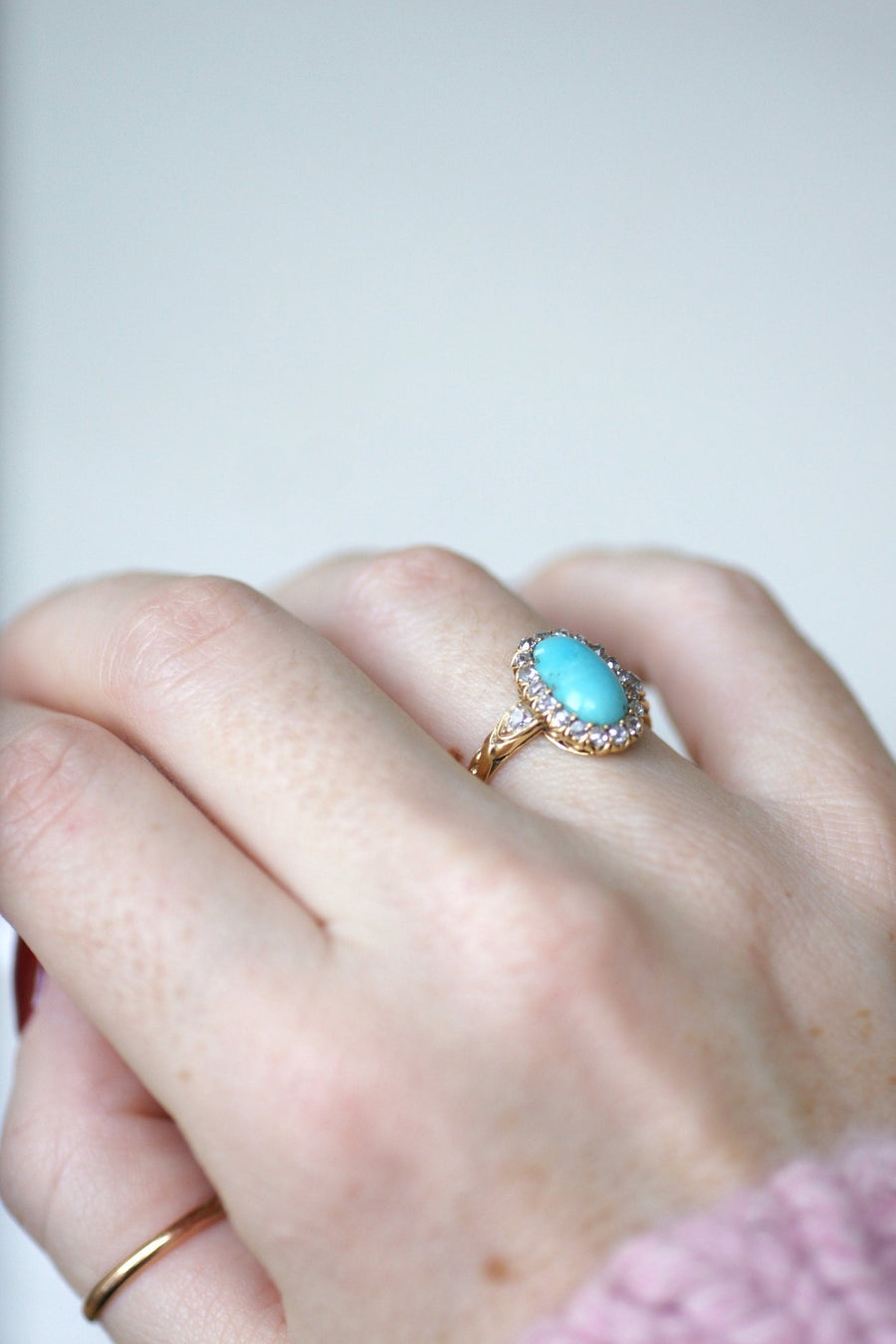 Turquoise diamond daisy ring - Penelope Gallery