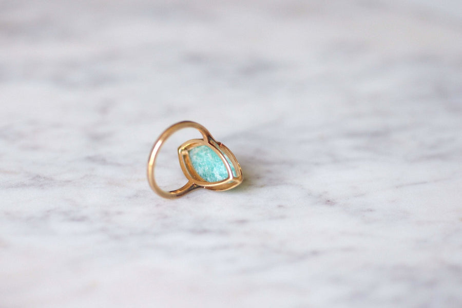 Marquise amazonite & rose gold ring - Penelope Gallery