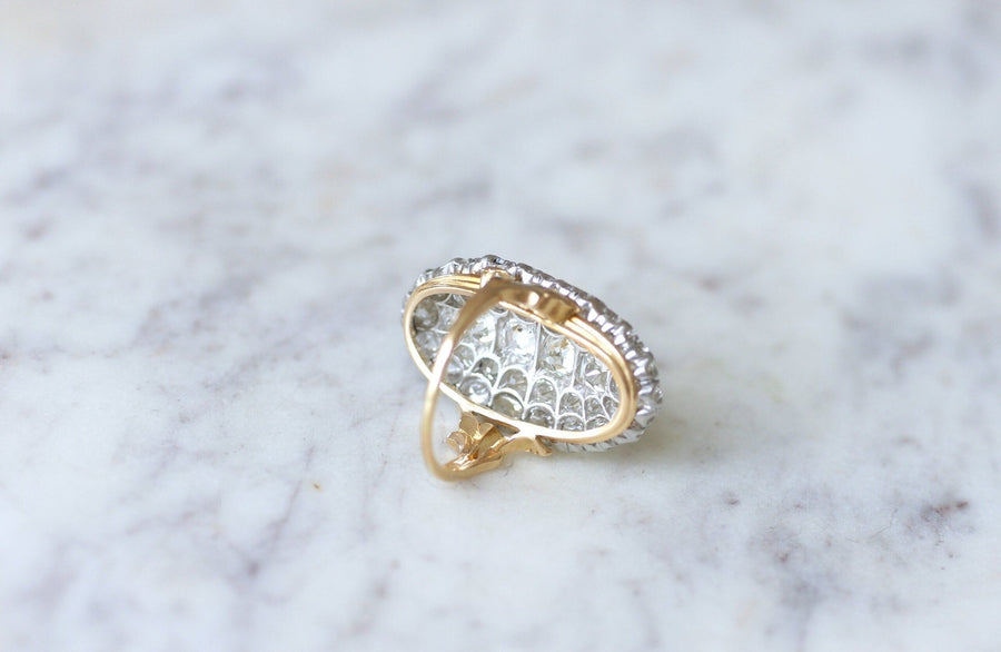 Antique Marquise ring with 4.75 Cts diamonds on gold and platinum - Penelope Gallery