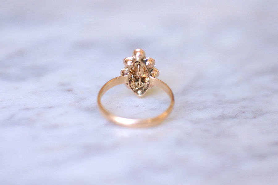 Antique marquise ring in gold and garnets from Perpignan - Galerie Pénélope