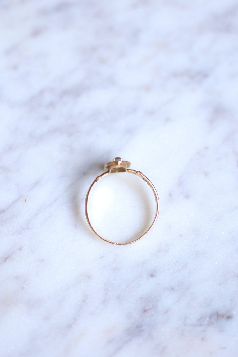 Antique marquise ring in pink gold, turquoise and pearls - Galerie Pénélope