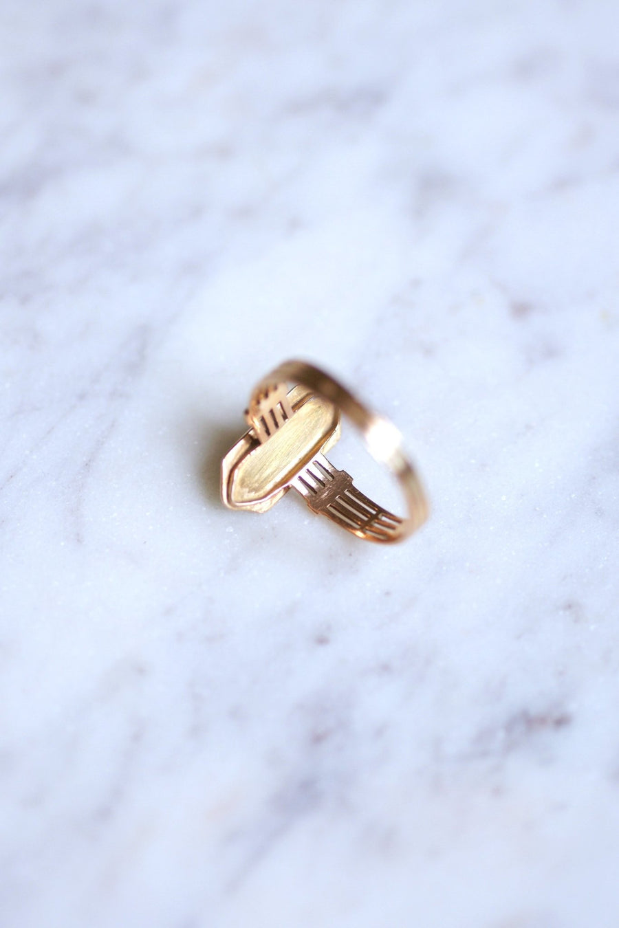 Antique marquise ring in pink gold, turquoise and pearls - Galerie Pénélope