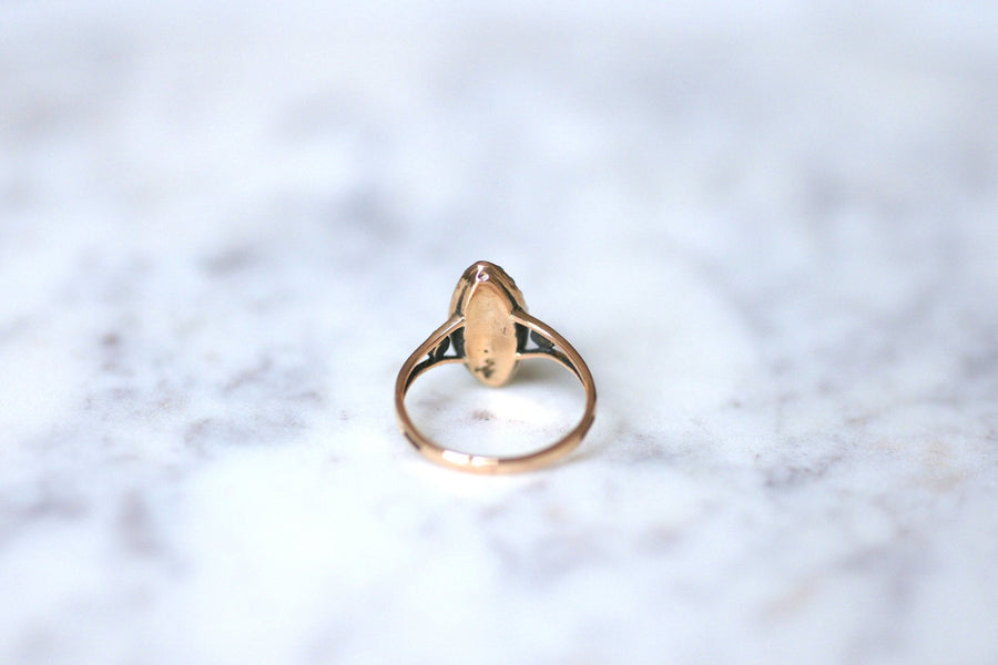 Antique star marquise ring, pink gold, turquoise and pearl - Galerie Pénélope