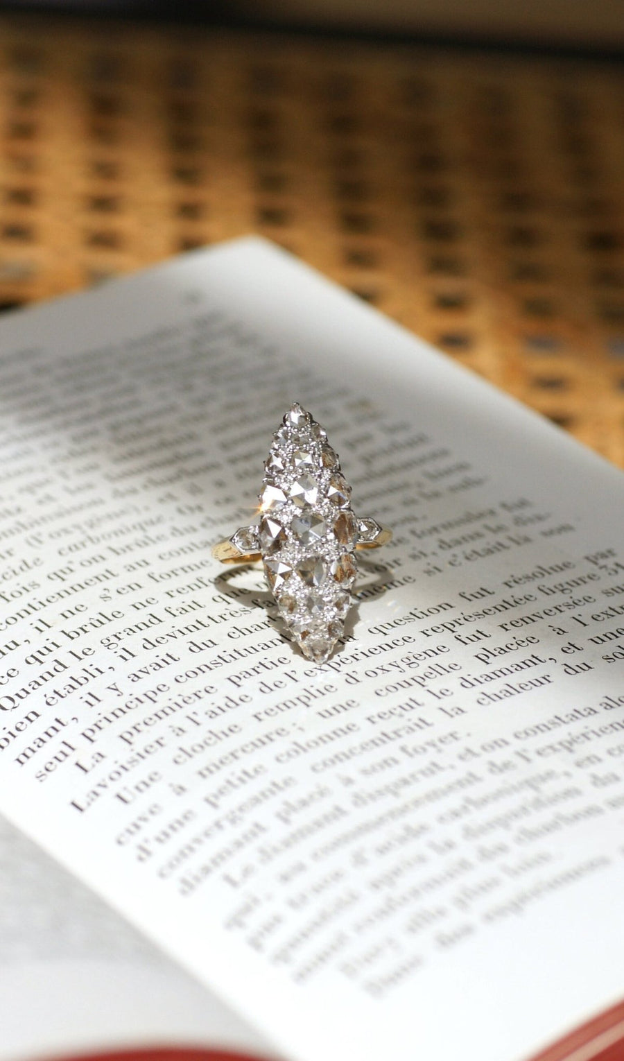 Marquise ring with rose-cut diamonds - Galerie Pénélope