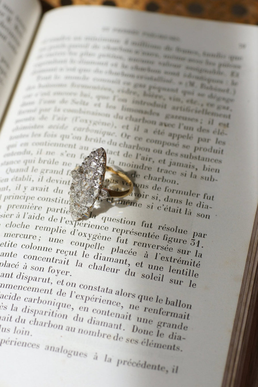 Marquise ring with rose-cut diamonds - Galerie Pénélope