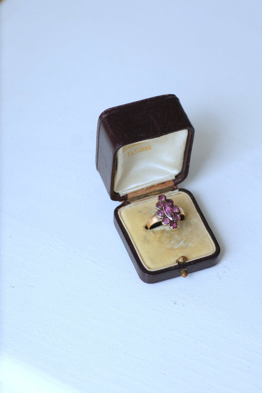 Marquise ring in pink gold with Perpignan garnets - Galerie Pénélope
