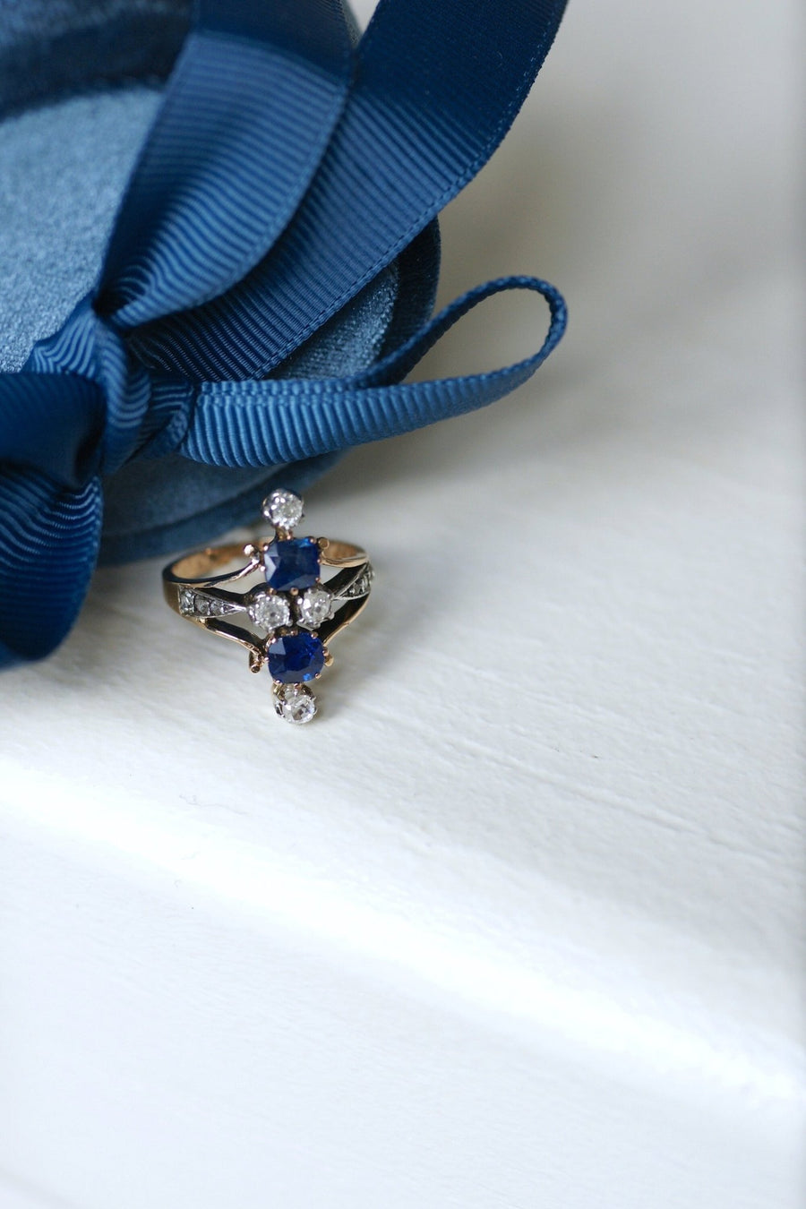 Marquise sapphire and diamond ring - Penelope Gallery