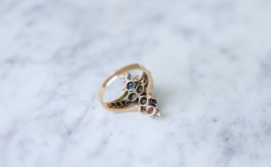 Marquise sapphire and diamond ring - Penelope Gallery