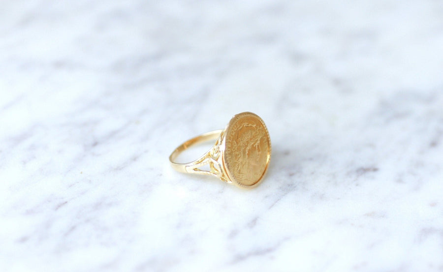 Gold ring Marianne 10 Francs - Penelope Gallery