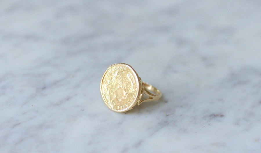Gold ring Marianne 10 Francs - Penelope Gallery