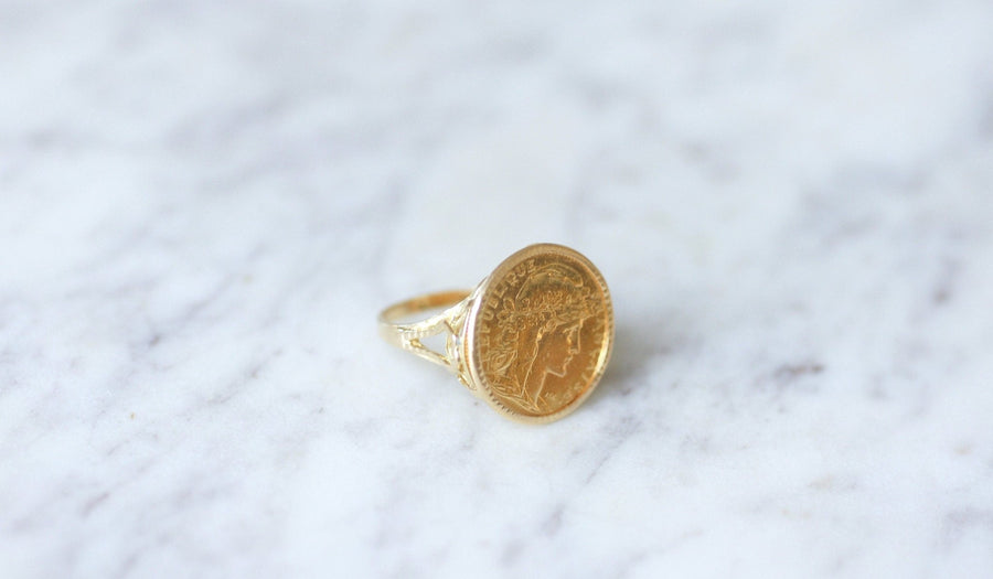 Gold ring Marianne 10 Francs - Penelope Gallery