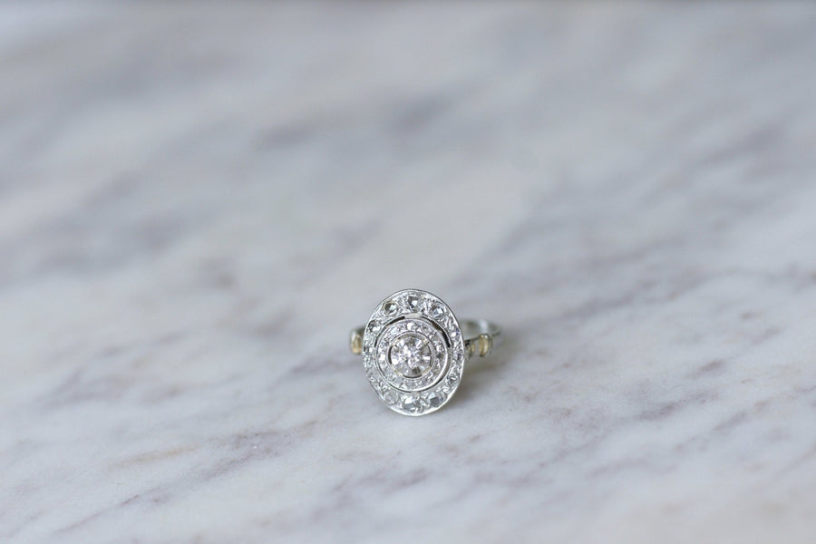 Oval Art Deco Platinum and Diamond Ring - Penelope Gallery