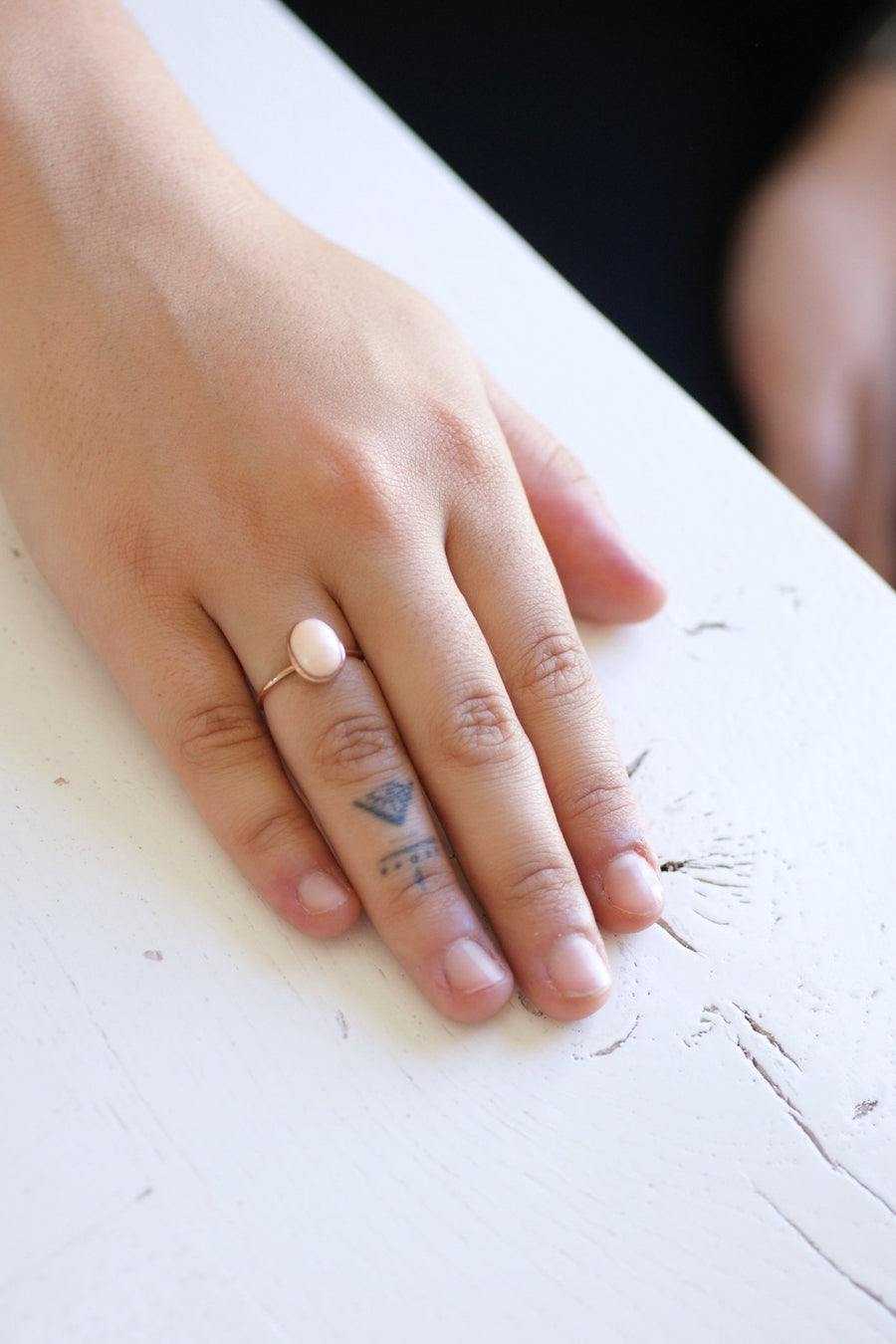 Fine pearl ring on rose gold - Penelope Gallery