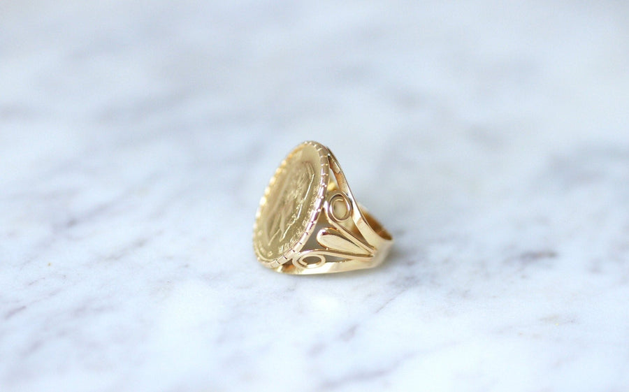 10 Franc Gold Napoleon Coin Ring - Galerie Pénélope