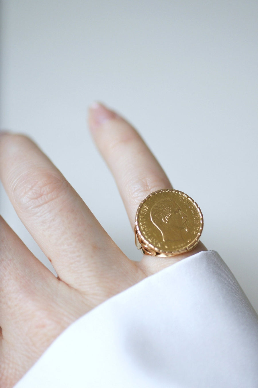 10 Franc Gold Napoleon Coin Ring - Galerie Pénélope