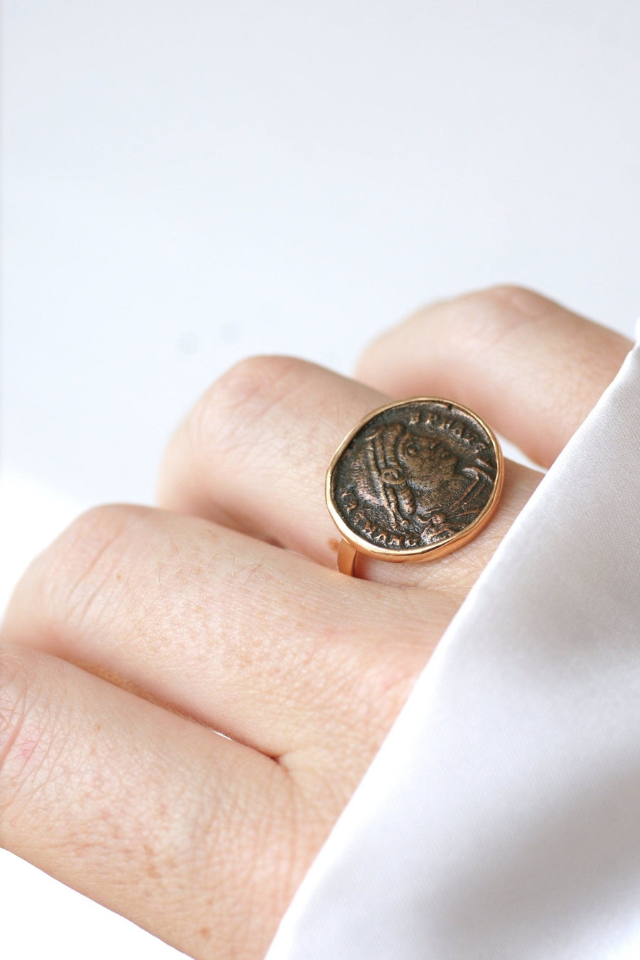 Roman coin ring Flavius Valens - Penelope Gallery