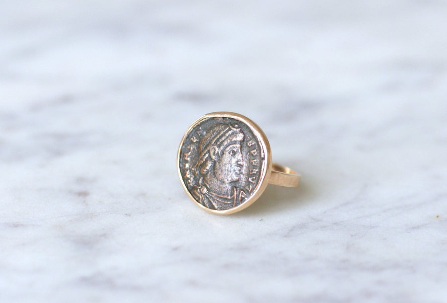 Roman coin ring Flavius Valens - Penelope Gallery