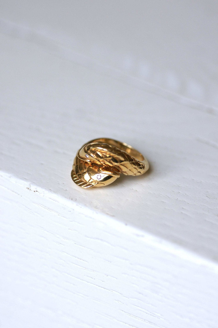 Vintage fish ring Mellerio in yellow gold and diamonds - Galerie Pénélope