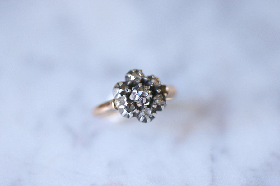 Antique gold and silver provencal ring with diamonds - Galerie Pénélope