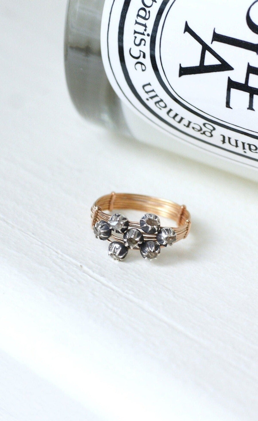 Diamond, rose gold and silver ring - Galerie Pénélope